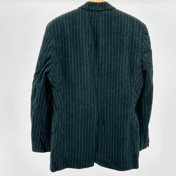 Vintage 90s Hugo Boss Black Pinstripe Three-Button Blazer Jacket - Picture 4 of 8